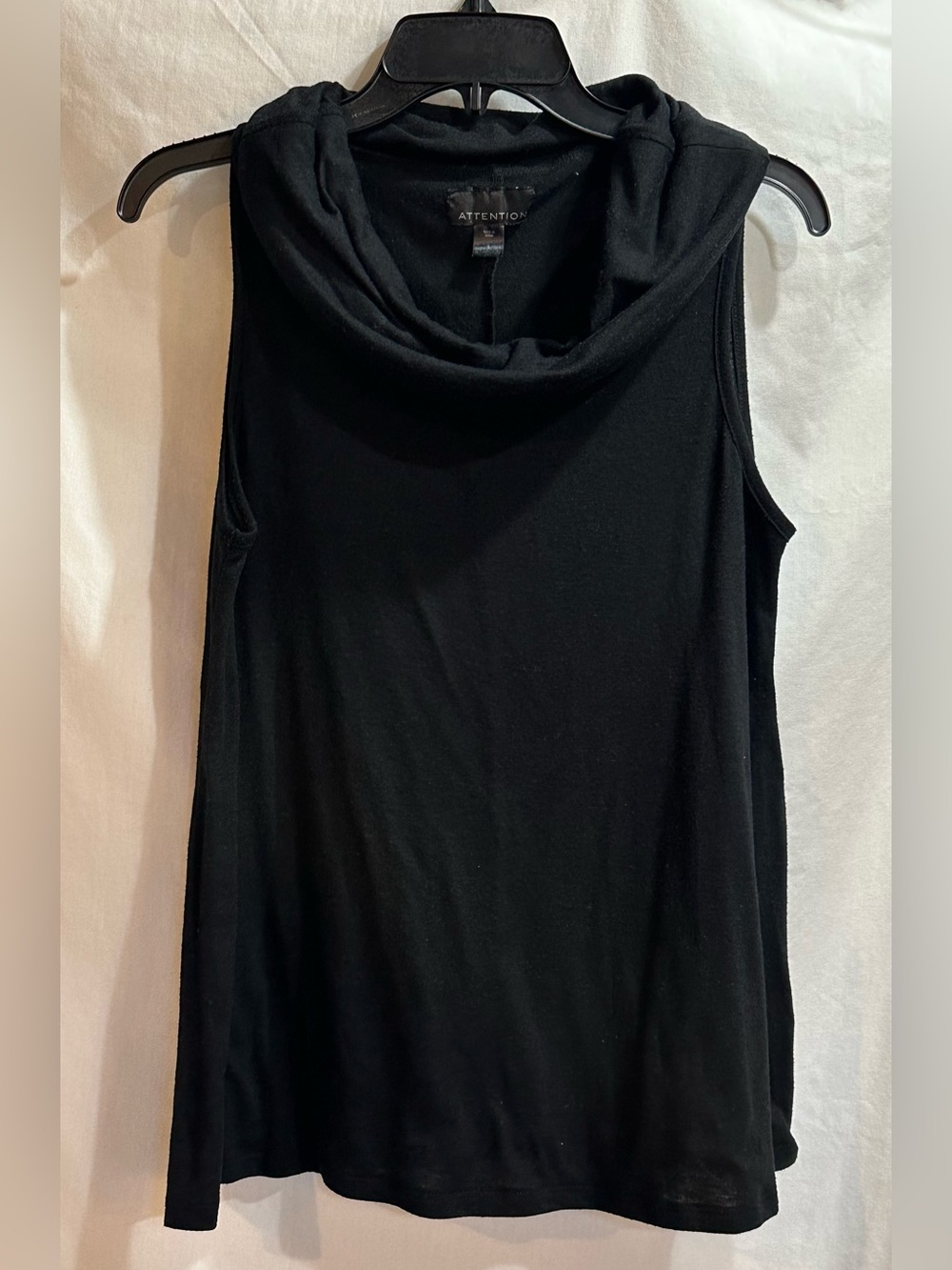 Attention Black Sleeveless Cowl Neck Top